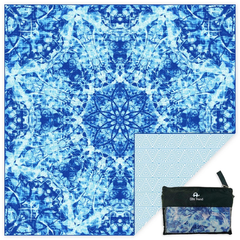 Elite Trend Microfiber Beach Towel for Adults with Bag - Extra Large 78x35 inch Lightweight Sand Free Quick Dry Towel for Travel, Swimming, Yoga, Camping (Bluewonder) - Image 1